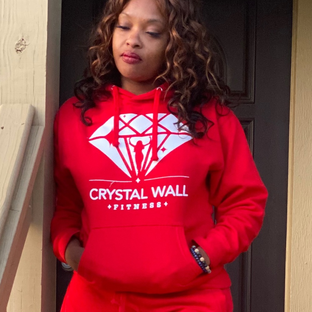 Red and White CWF Logo Hoodie